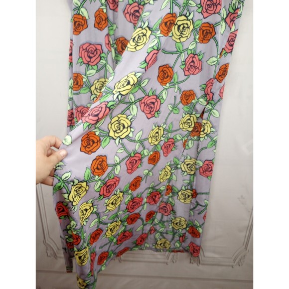 LuLa Roe Women's Long Duster Cover-up Size M Floral Roses Bathing Suit Cover EC - Picture 7 of 16